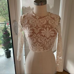 White Lace Bodycon Shirt